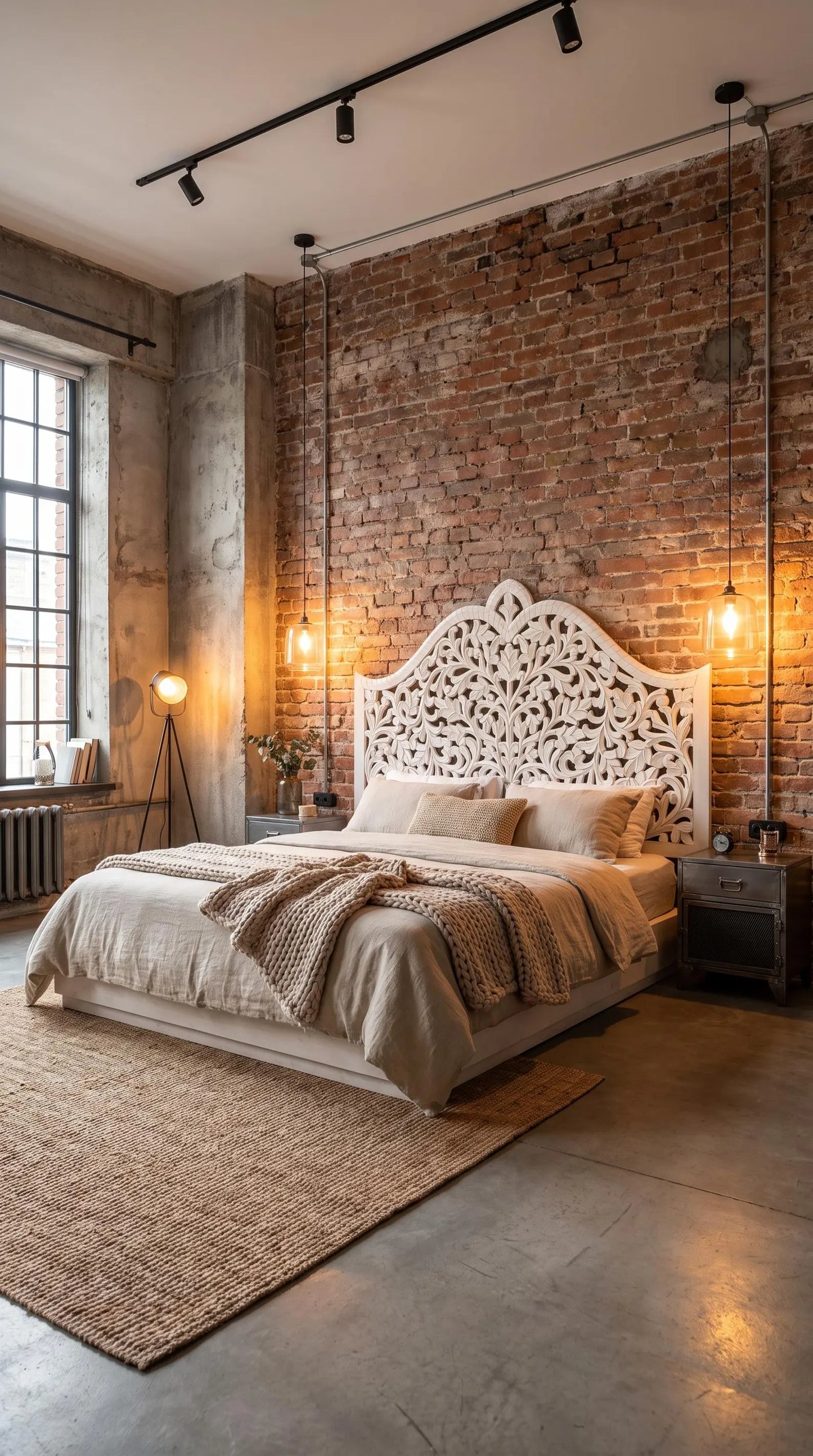 White Hand Carved Wood Headboard King Queen Bed Headboard Floral Wooden