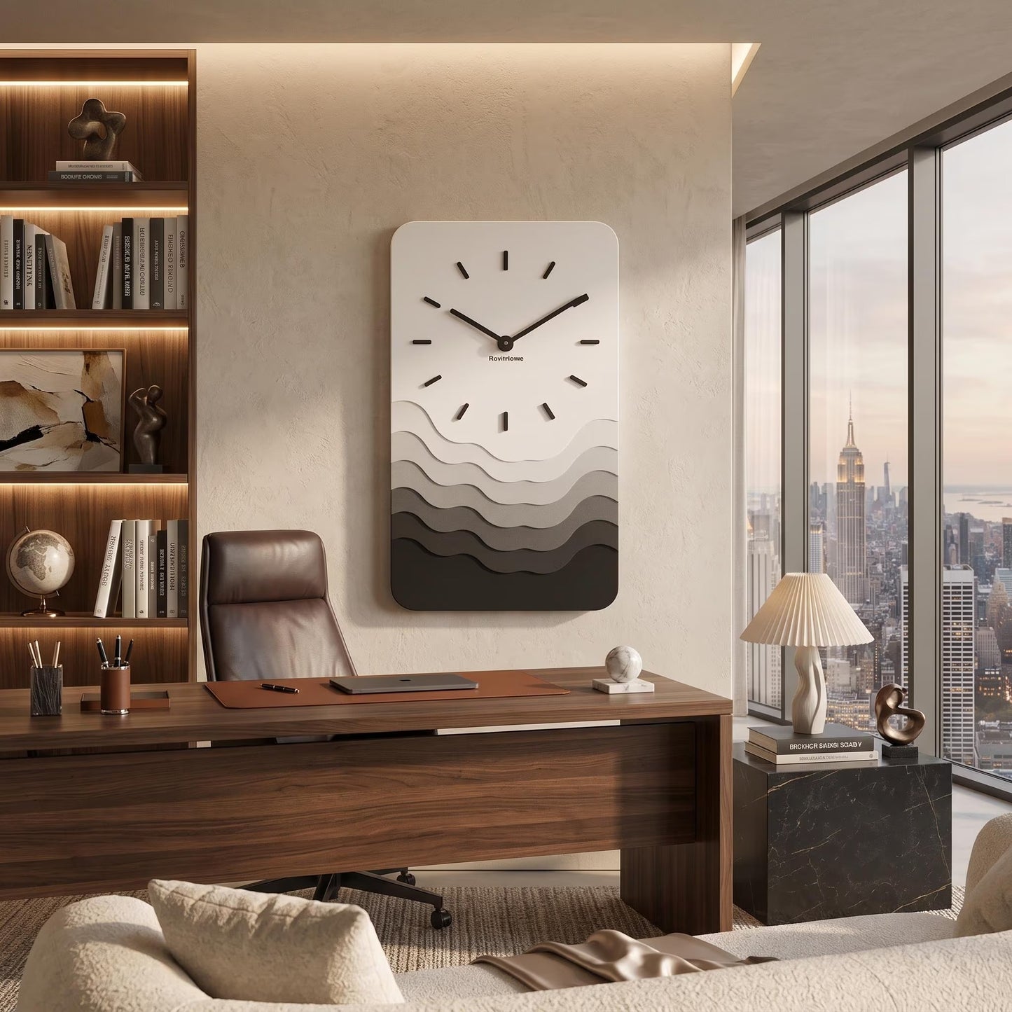 Luxury Minimalist Wall Clock for Cinematic Interior Showcase