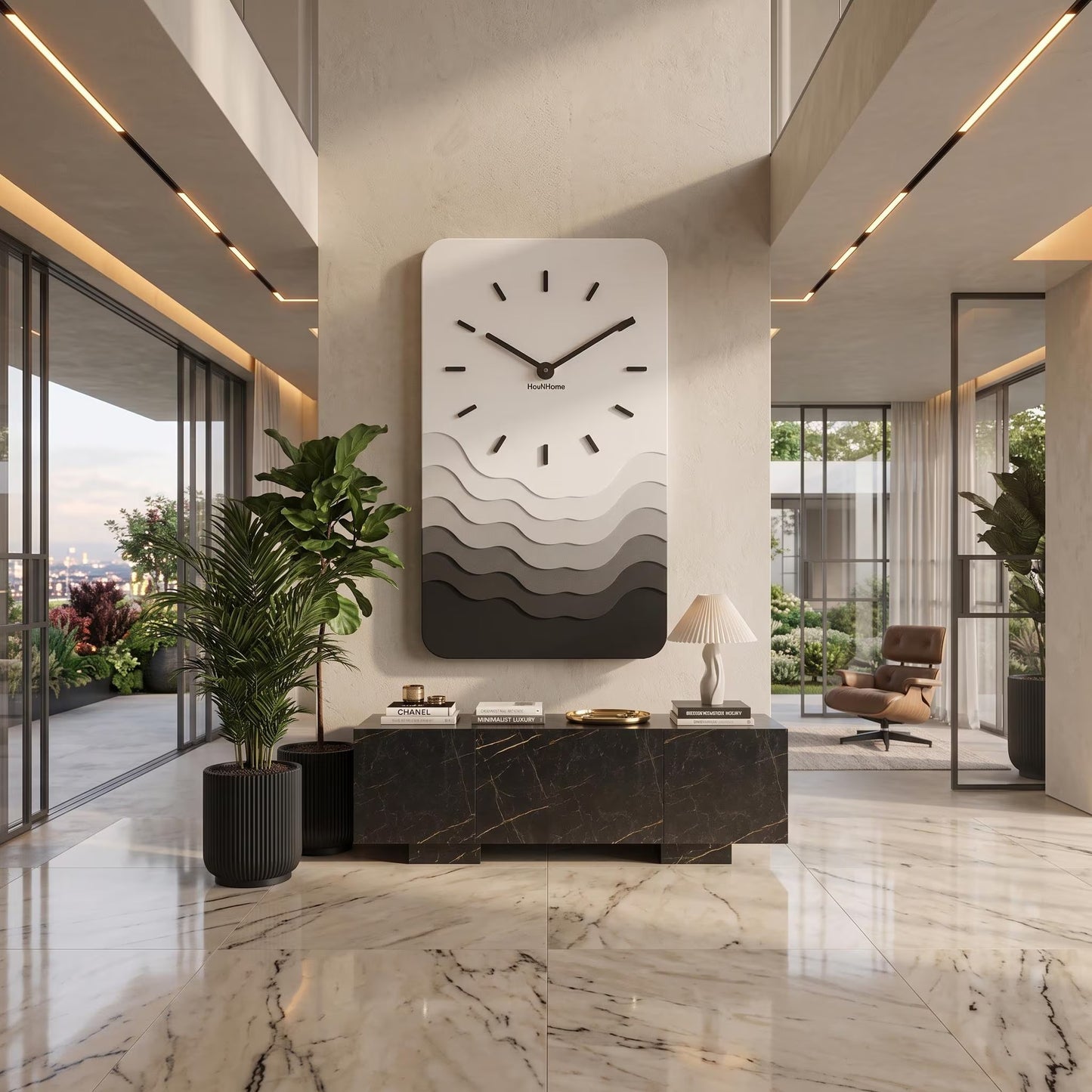 Luxury Minimalist Wall Clock for Cinematic Interior Showcase