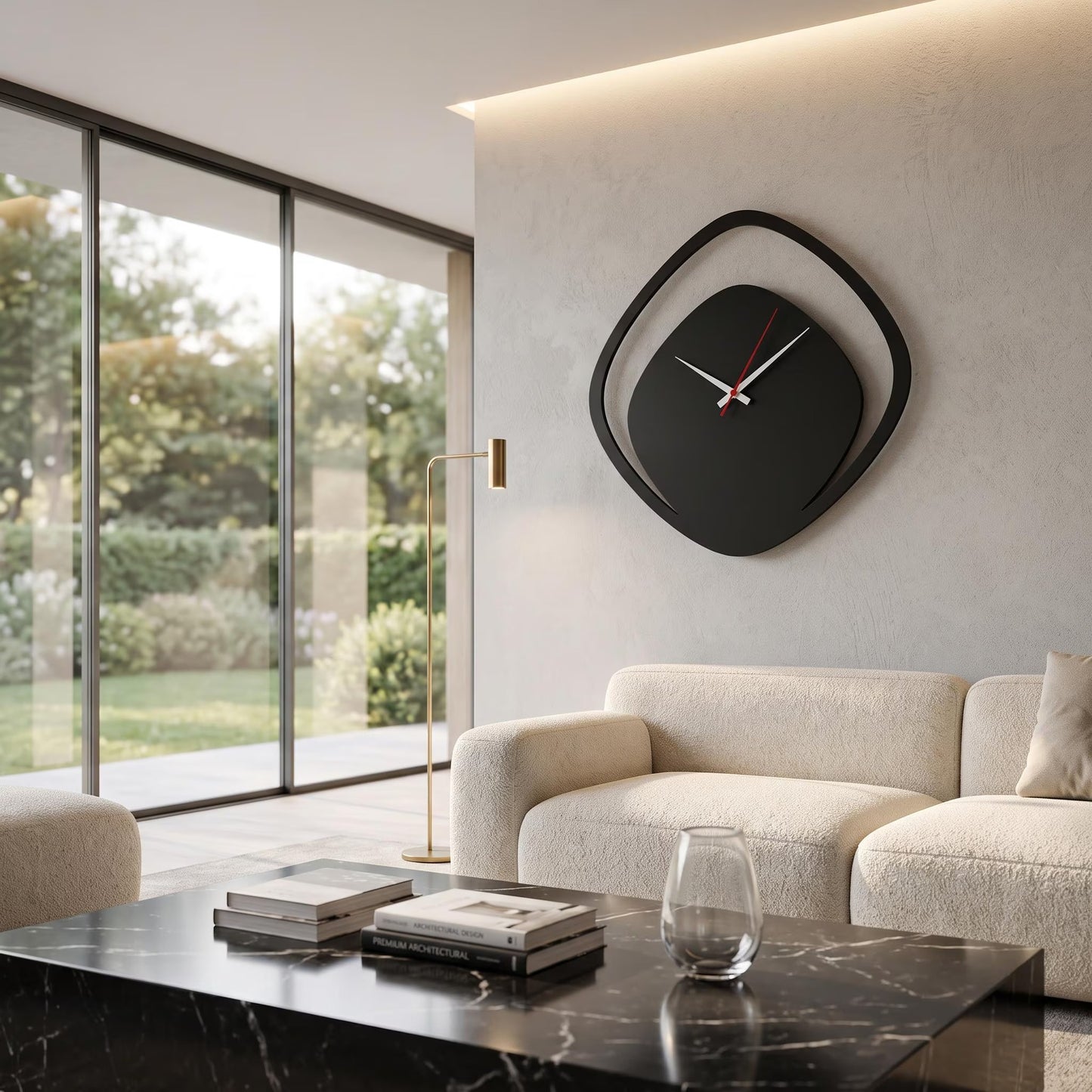 Luxury Black Geometric Wall Clock for Modern Minimalist Decor
