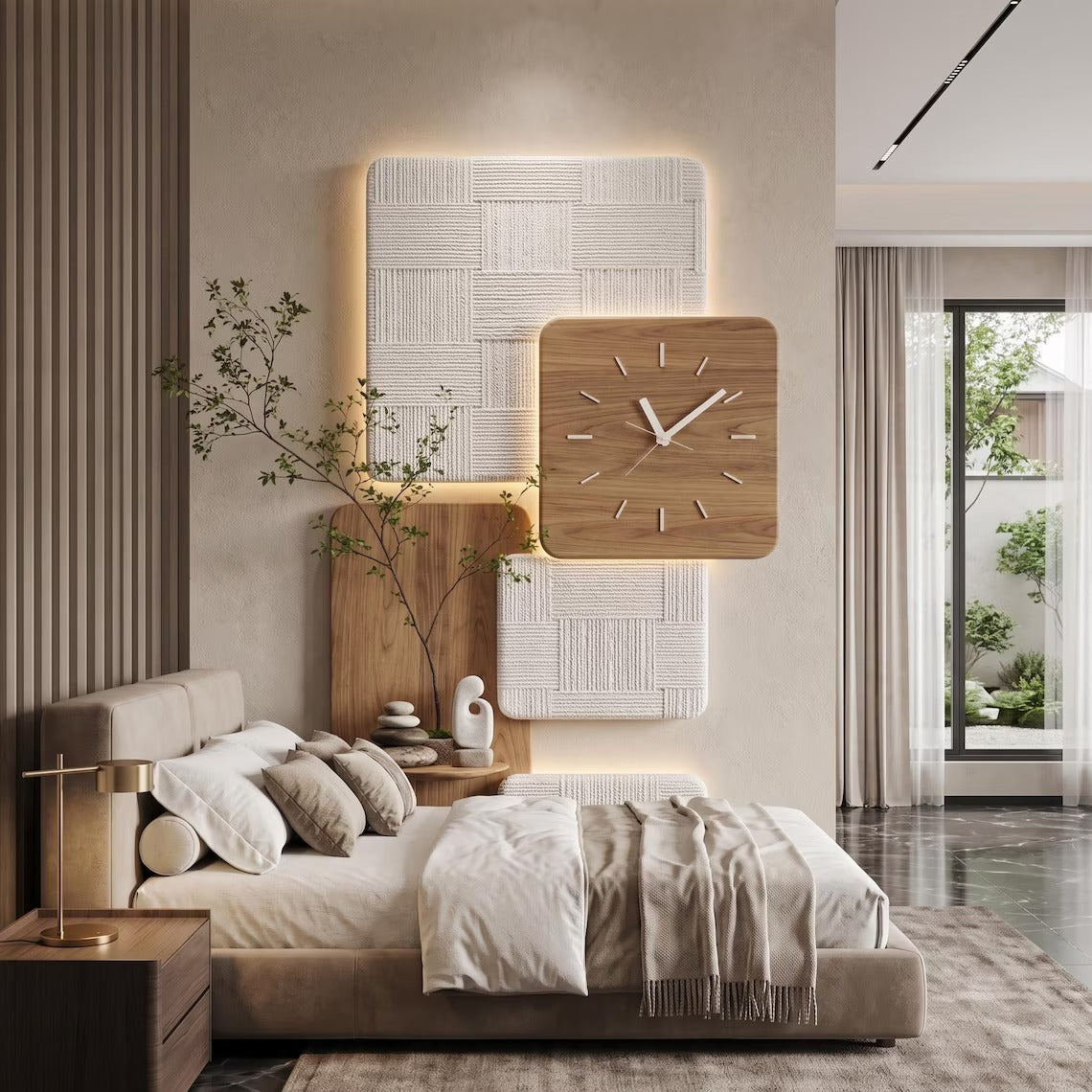 Luxury Wooden Wall Clock Panel for Modern Scandinavian Wall Decor