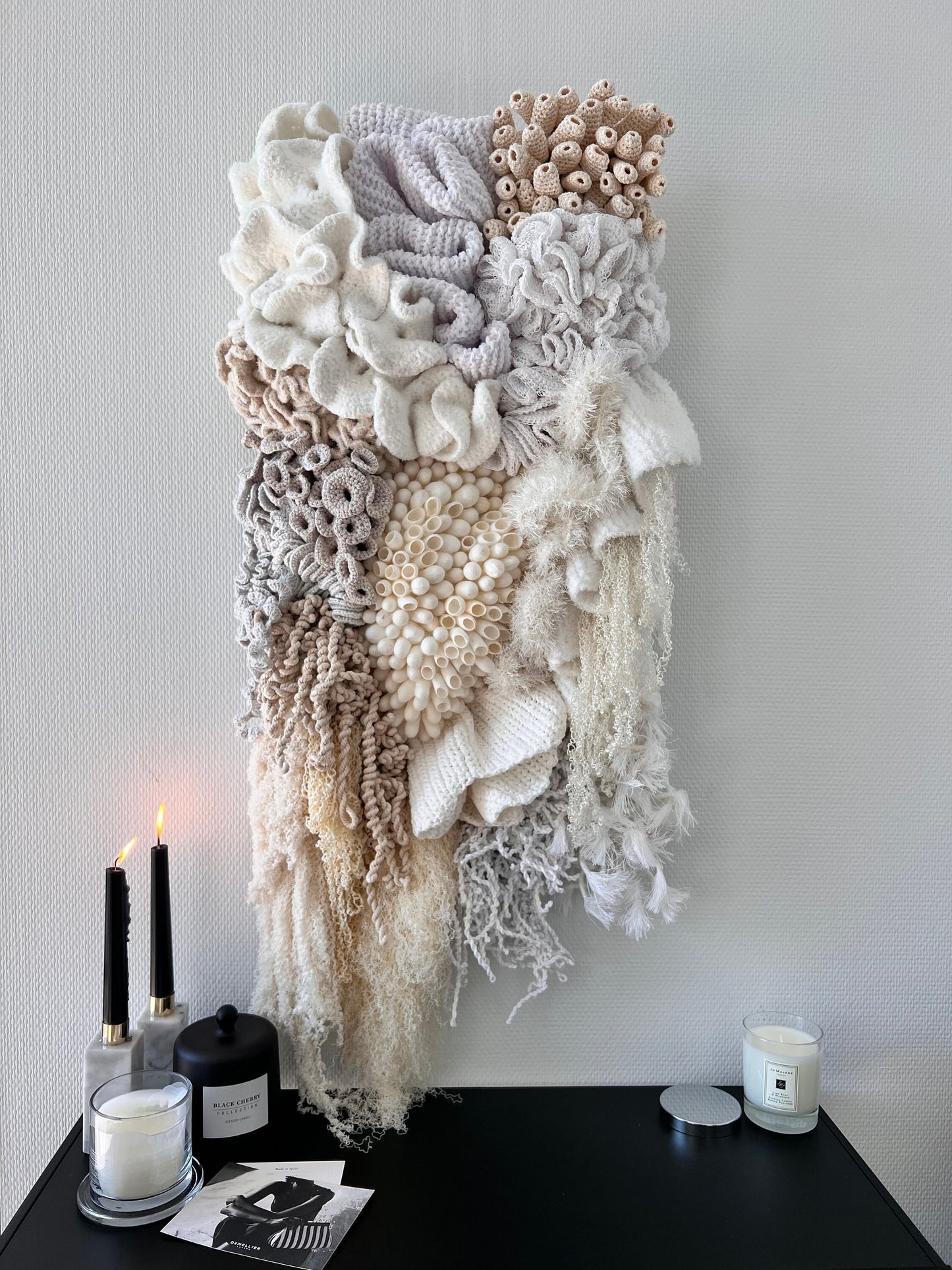 Coral reef textured modern wall art, wall tapestry hanging woven, textile wall art large, fiber art wall hanging, boho tapestry, home gift
