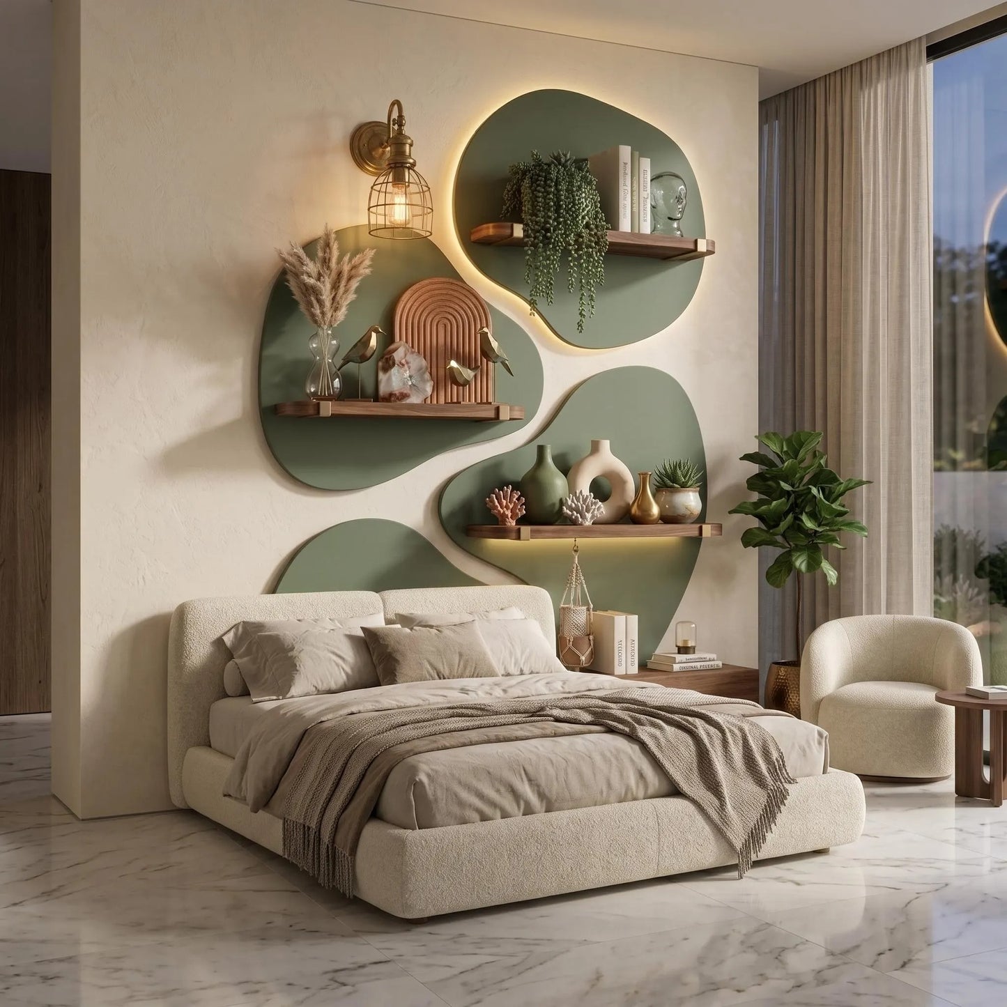 Backlit Onyx Marble Wall Clock | Asymmetric LED Natural Stone Art Timepiece