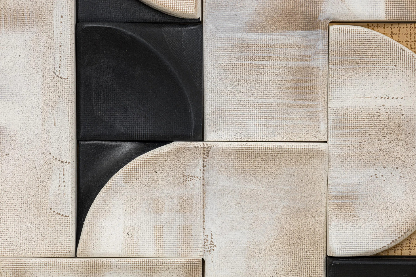 3D Wood Wall Art: Black and White Minimalist Sculpture