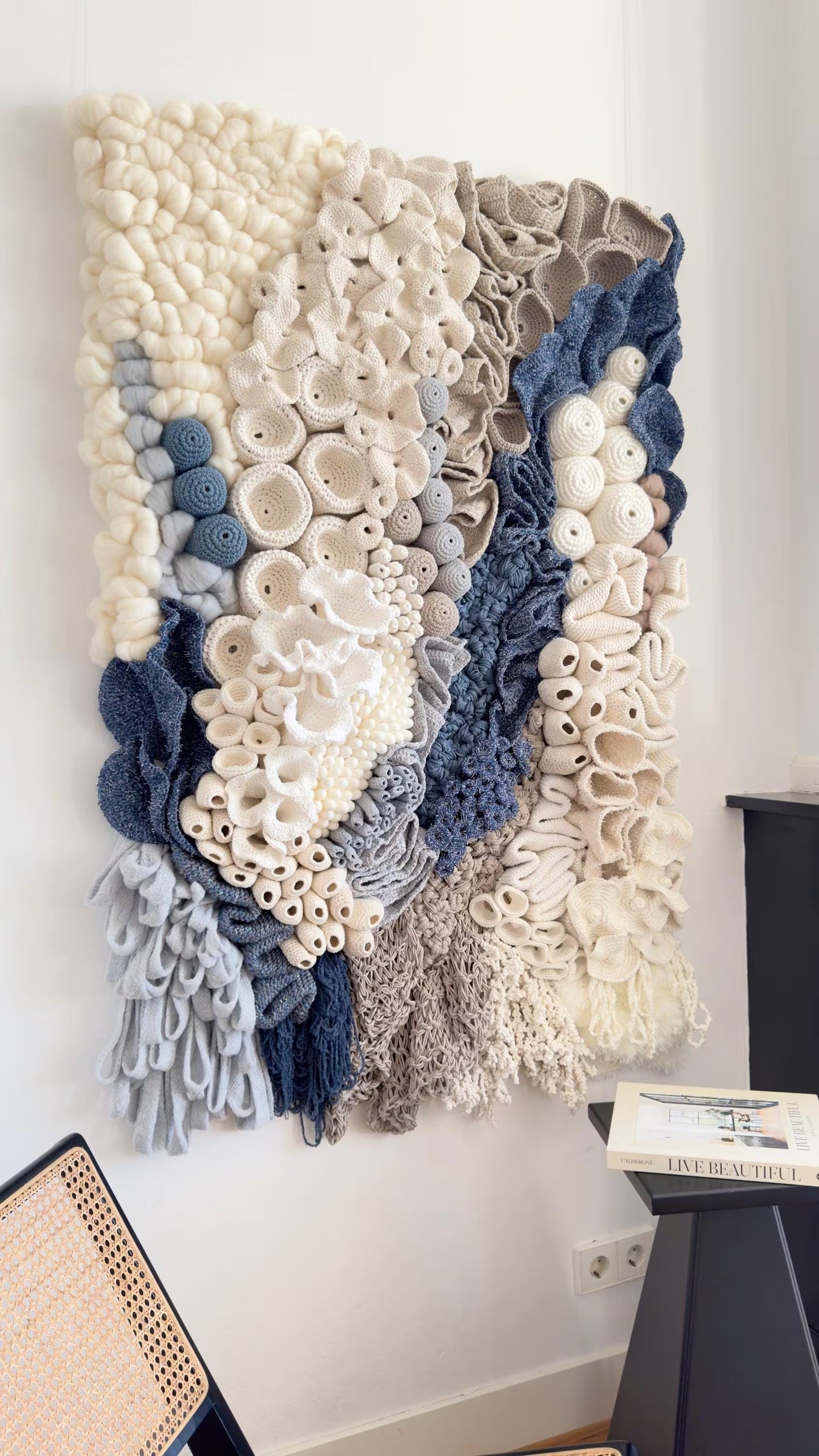 Large Custom Fiber Wall Art | Textural Wall Sculpture | Neutral Interior Art|large macramé | fiber art 3D textured wall art | wall sculpture