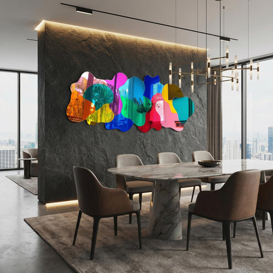 Mirrored Acrylic 3D Wall Art: Extra Large Pop Art Sculpture