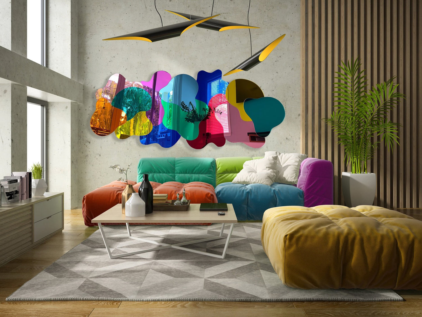 Mirrored Acrylic 3D Wall Art: Extra Large Pop Art Sculpture
