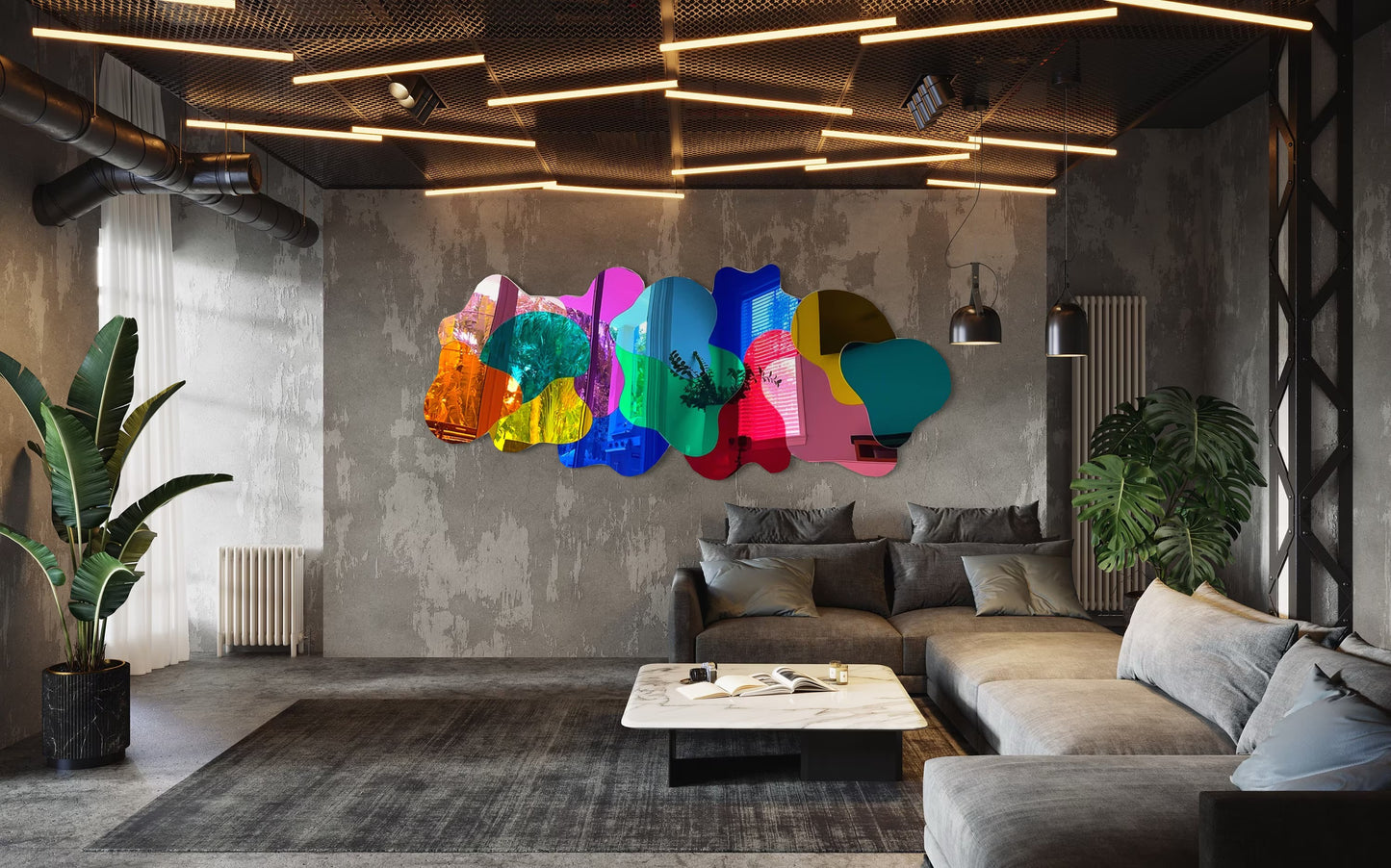 Mirrored Acrylic 3D Wall Art: Extra Large Pop Art Sculpture