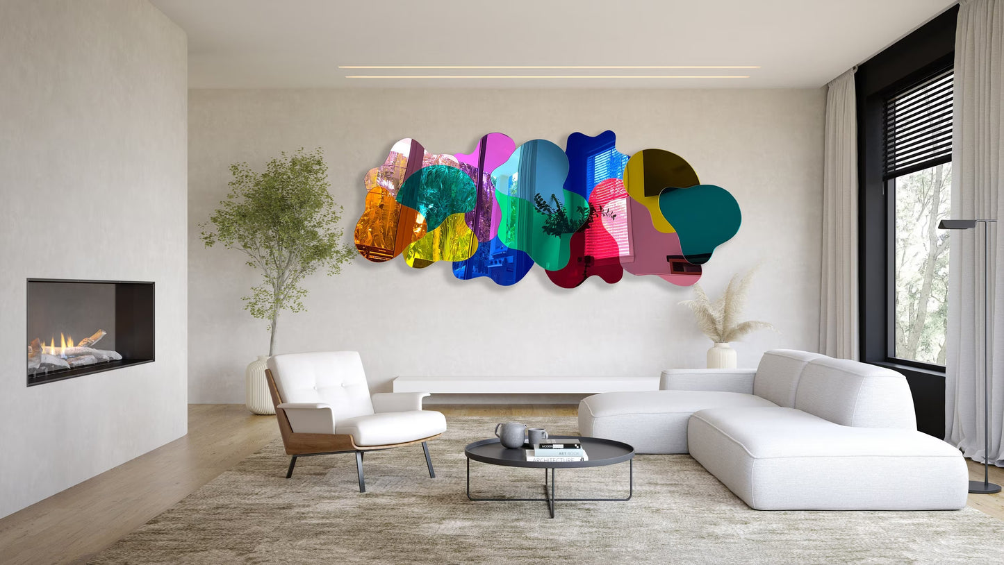 Mirrored Acrylic 3D Wall Art: Extra Large Pop Art Sculpture