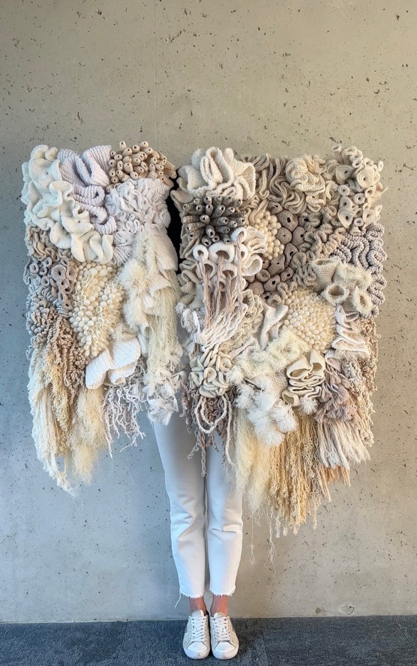 Coral reef textured modern wall art, wall tapestry hanging woven, textile wall art large, fiber art wall hanging, boho tapestry, home gift