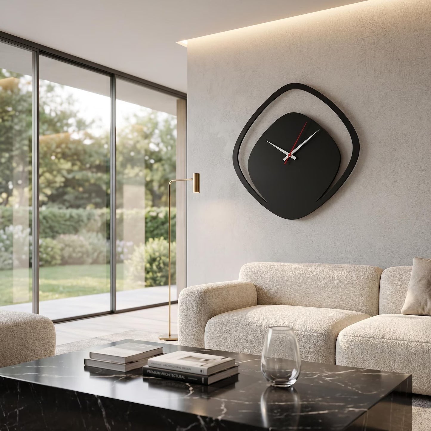 Luxury Black Geometric Wall Clock for Modern Minimalist Decor