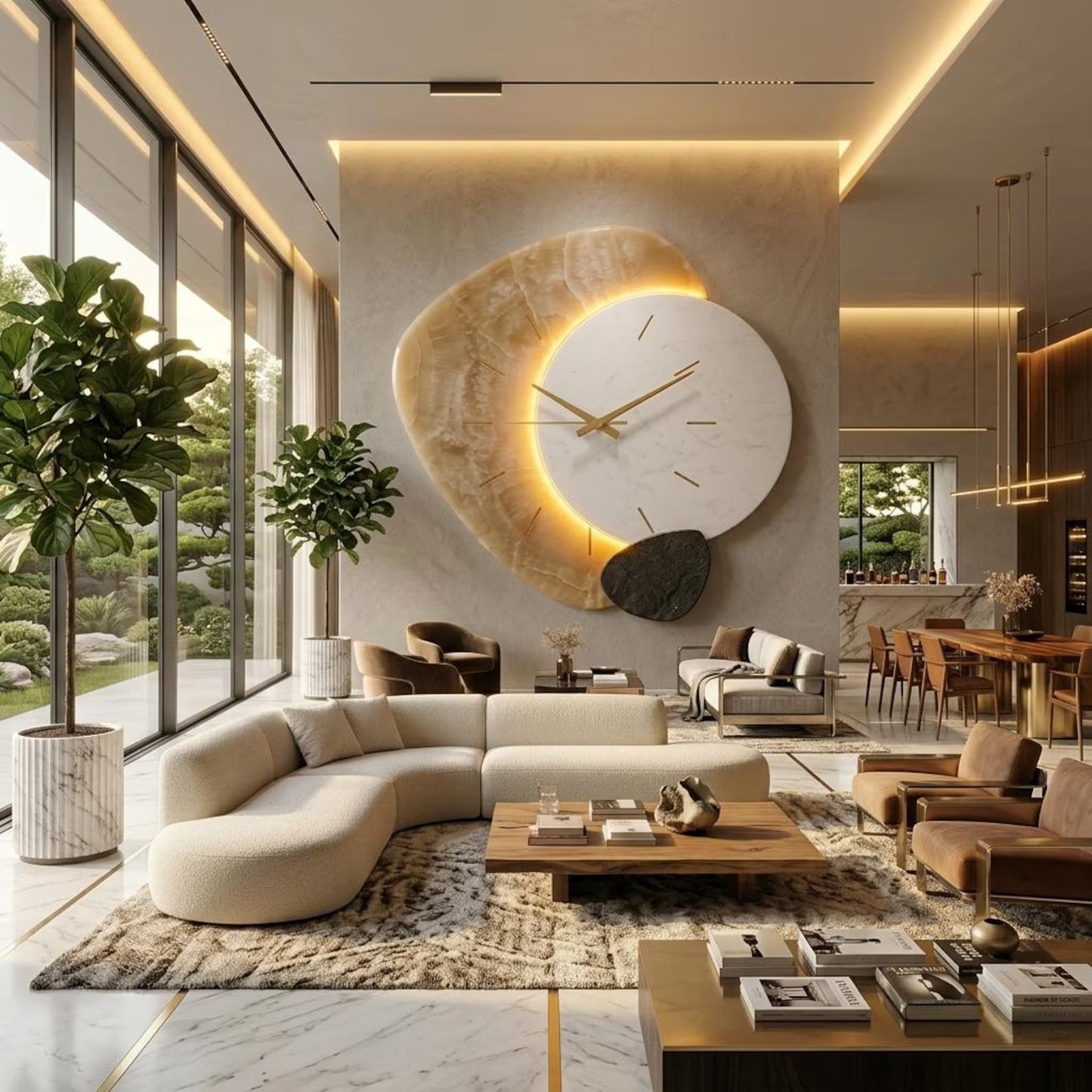 Luxury Organic Floating Wall Shelves for Modern Scandinavian Home Decor